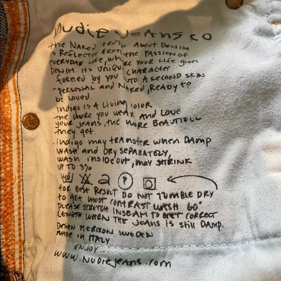 Nudie Jeans Co Slim Jim Mens Jeans Size W30 L32 Straight Blue Denim Cold Denim - Picture 10 of 11